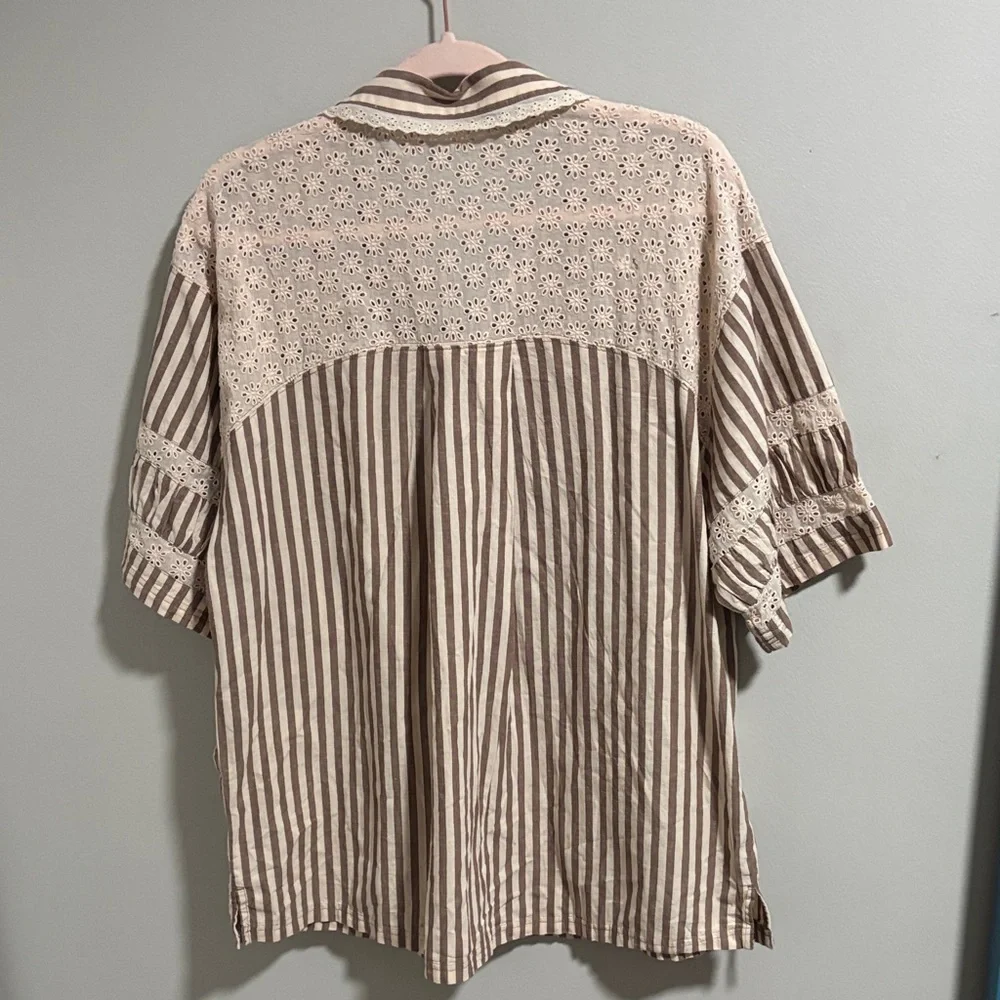 Free People Clear Skies Lounge Button Up Blouse - Picture 4 of 5